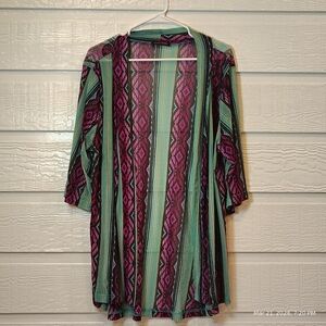 Women’s OS Crazy Train SHEER KIMONO SOUTHWESTERN AZTEC WESTERN COWGIRL CHIC